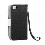 Wholesale iPhone 4S / 4 Anti-Slip Flip Leather Wallet Case with Stand (Black)